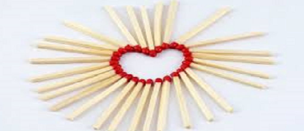 heart shape match stick